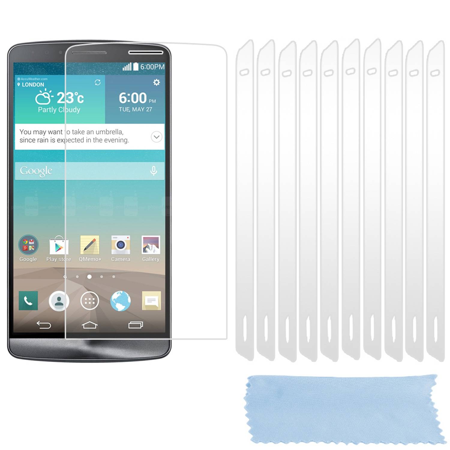 Cadorabo 10x Schutzfolie für LG G3 Display-Schutzfolien in Weiß hochtransparent