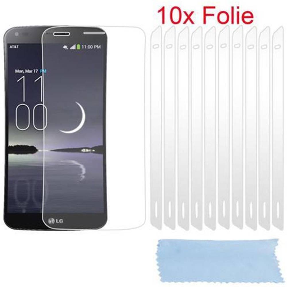 Cadorabo 10x Schutzfolie für LG G FLEX (1.Gen.) Display-Schutzfolien in Weiß hochtransparent