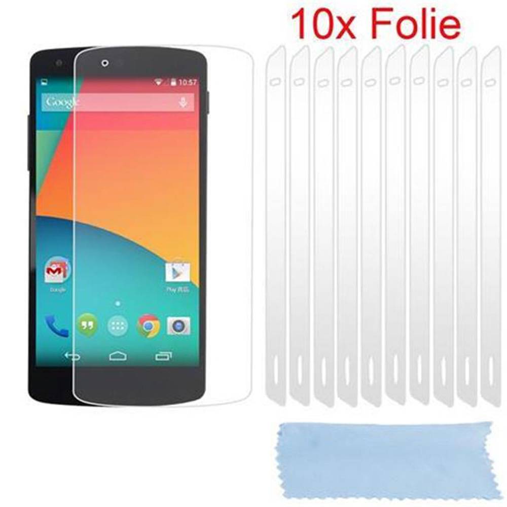 Cadorabo 10x Schutzfolie für LG Google NEXUS 5 Display-Schutzfolien in Weiß hochtransparent
