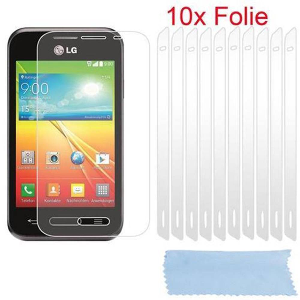 Cadorabo 10x Schutzfolie für LG L40 Display-Schutzfolien in Weiß hochtransparent