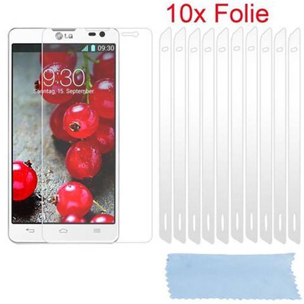 Cadorabo 10x Schutzfolie für LG OPTIMUS L9 II (2.Gen.) Display-Schutzfolien in Weiß hochtransparent