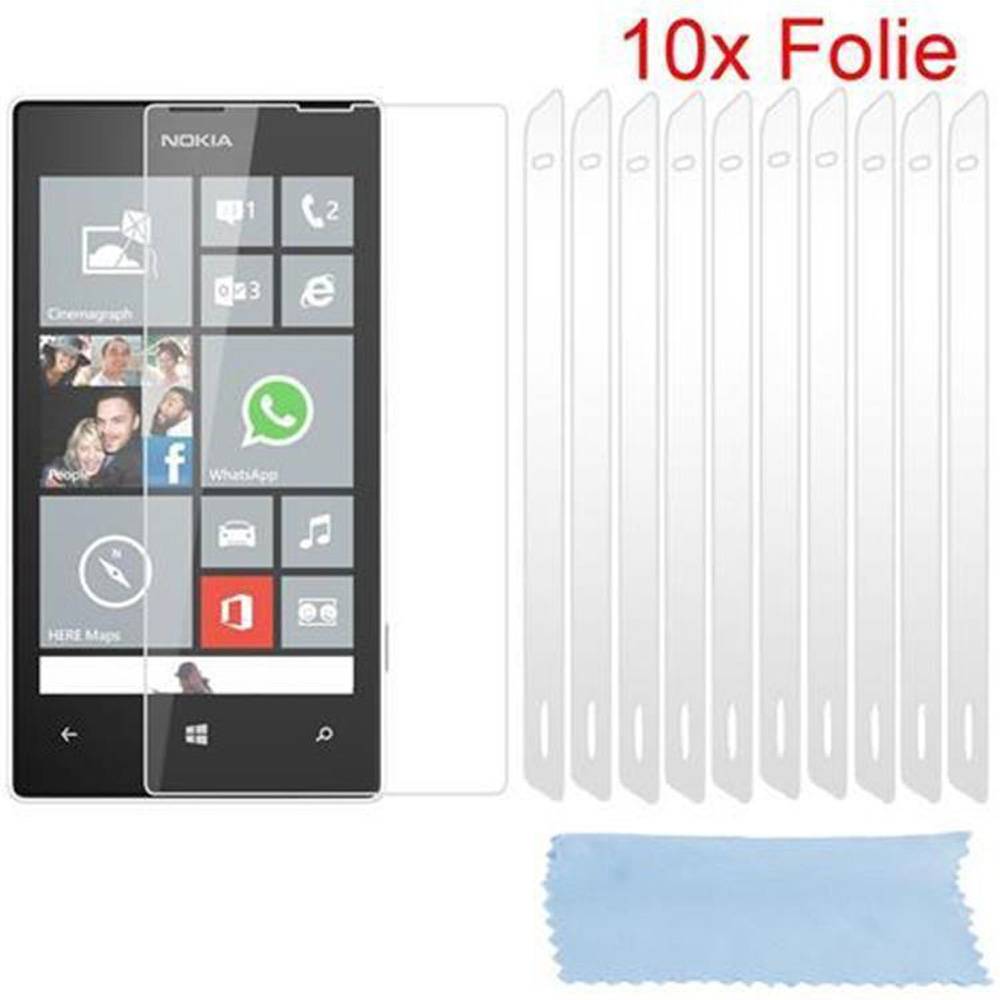 Cadorabo 10x Schutzfolie für Nokia Lumia 520 Display-Schutzfolien in Weiß hochtransparent