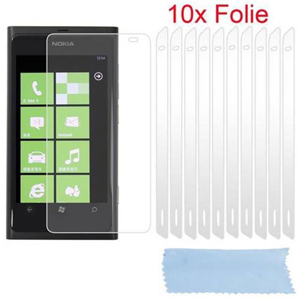 Cadorabo 10x Schutzfolie für Nokia Lumia 800 Display-Schutzfolien in Weiß hochtransparent