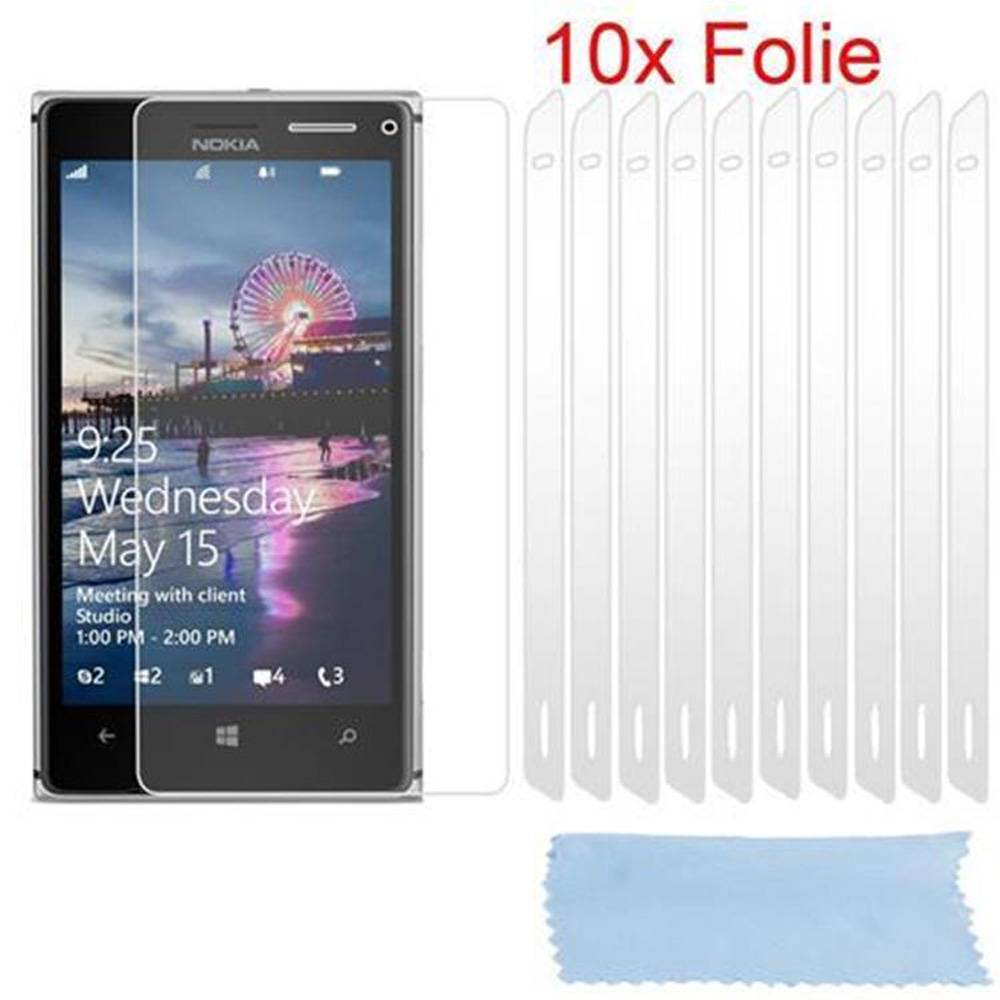 Cadorabo 10x Schutzfolie für Nokia Lumia 925 Display-Schutzfolien in Weiß hochtransparent