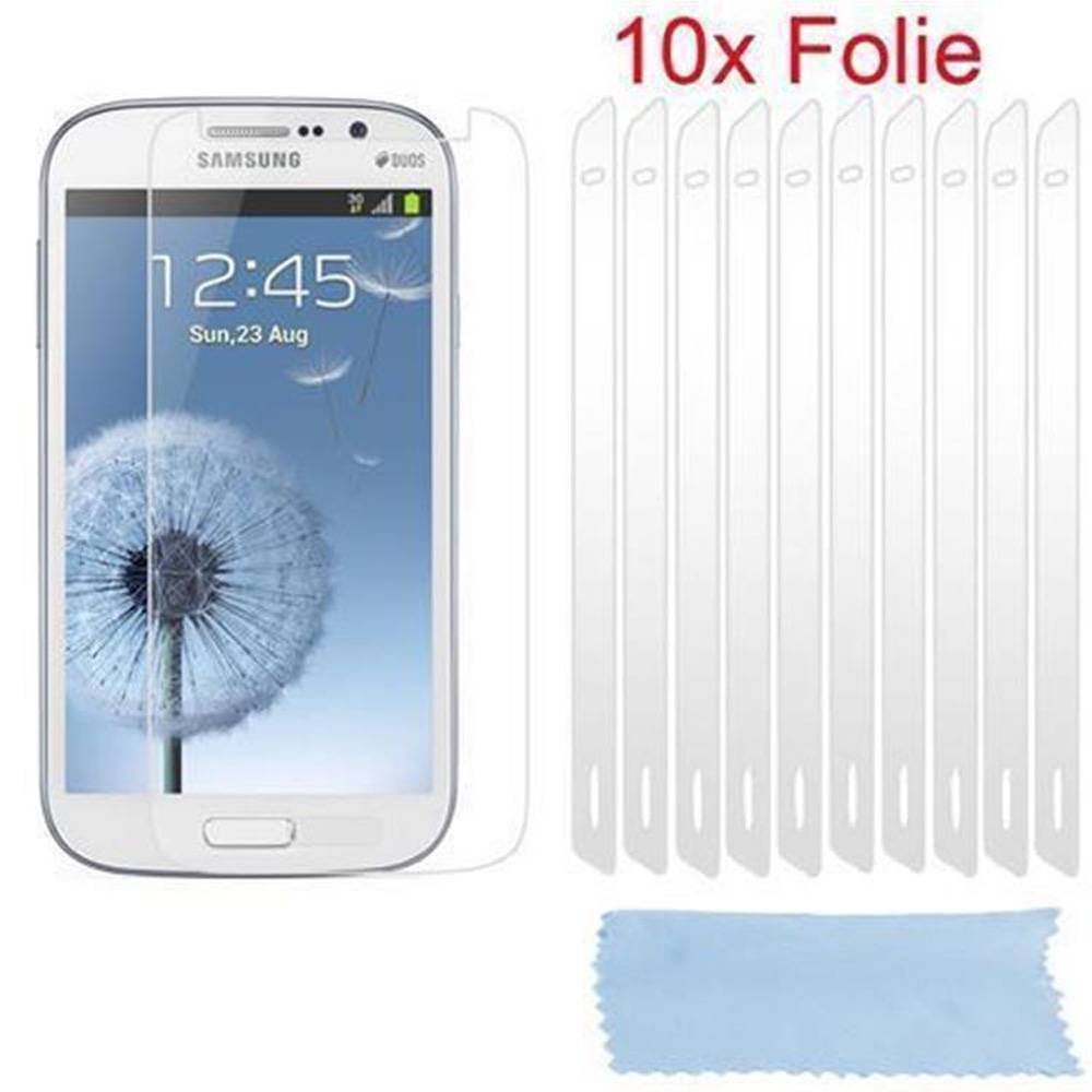 Cadorabo 10x Schutzfolie für Samsung Galaxy GRAND DUOS / GRAND NEO Display-Schutzfolien in Weiß hochtransparent