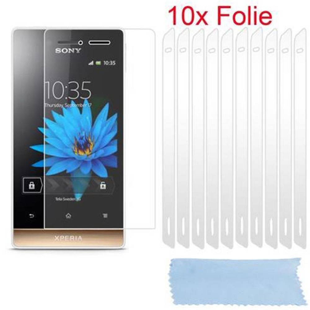 Cadorabo 10x Schutzfolie für Sony Xperia MIRO Display-Schutzfolien in Weiß hochtransparent