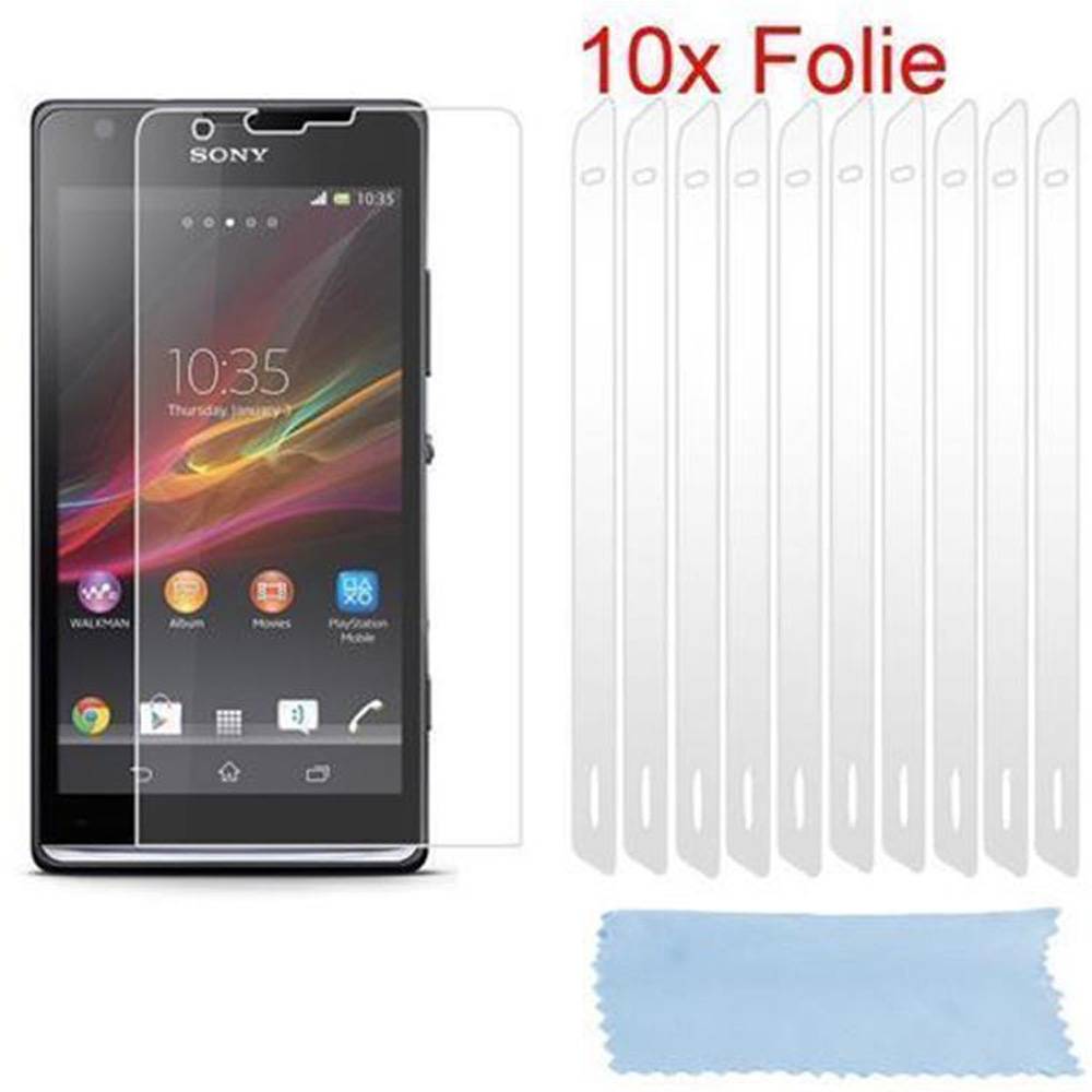 Cadorabo 10x Schutzfolie für Sony Xperia SP Display-Schutzfolien in Weiß hochtransparent