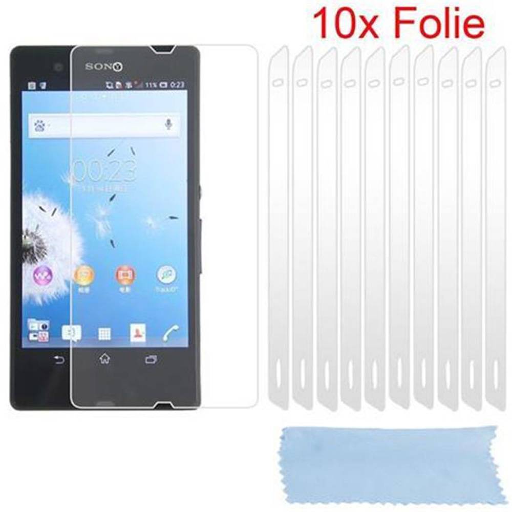 Cadorabo 10x Schutzfolie für Sony Xperia Z Display-Schutzfolien in Weiß hochtransparent