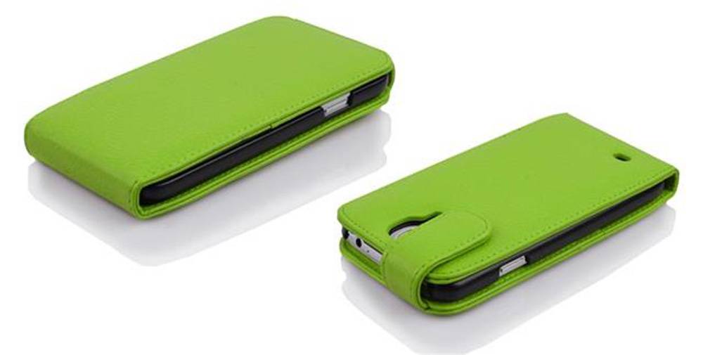 Cadorabo Schutzhülle für Samsung Galaxy S5 MINI / S5 MINI DUOS Hülle in Grün Flip Etui Handyhülle Case Cover Kunstleder