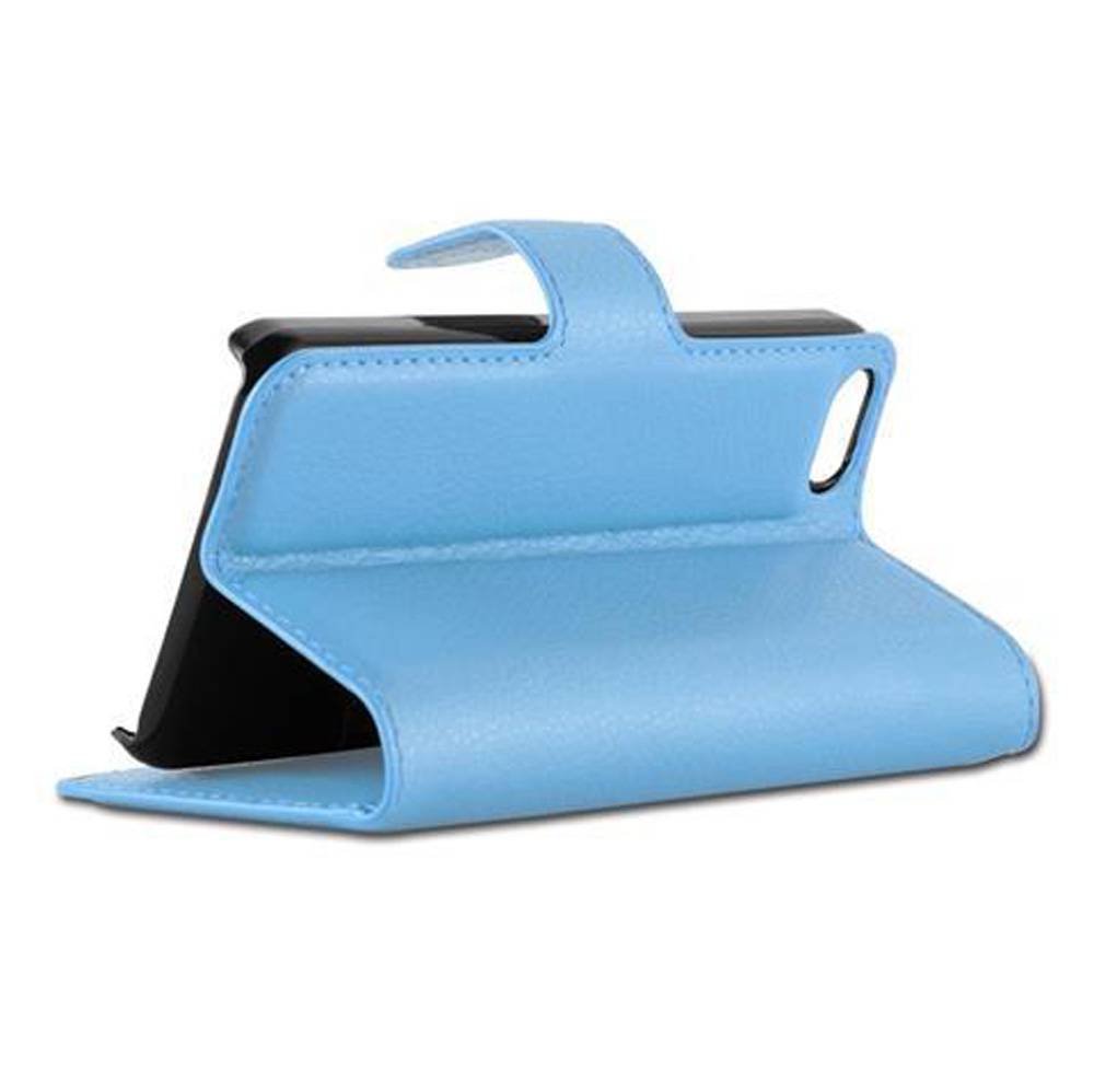 Cadorabo Hülle für Apple iPhone 5 / 5S / SE 2016 Schutz Hülle in Blau Handyhülle Etui Case Cover Magnetverschluss