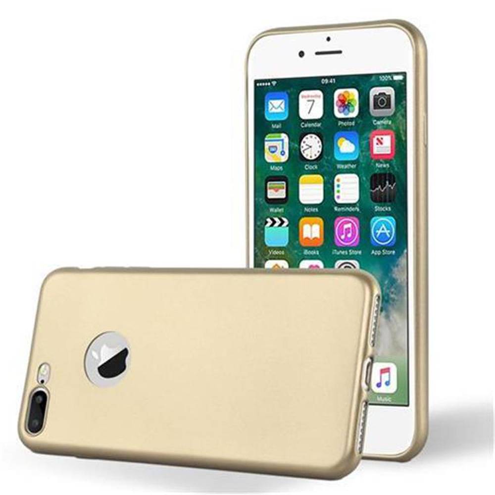 Cadorabo Schutzhülle für Apple iPhone 7 PLUS / 7S PLUS / 8 PLUS Hülle in Gold Handyhülle TPU Silikon Etui Cover Case