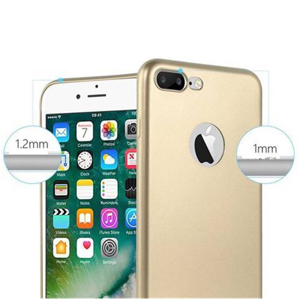 Cadorabo Schutzhülle für Apple iPhone 7 PLUS / 7S PLUS / 8 PLUS Hülle in Gold Handyhülle TPU Silikon Etui Cover Case