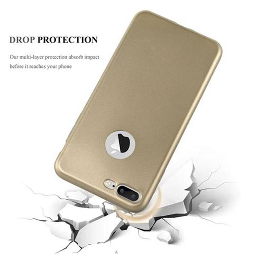 Cadorabo Schutzhülle für Apple iPhone 7 PLUS / 7S PLUS / 8 PLUS Hülle in Gold Handyhülle TPU Silikon Etui Cover Case