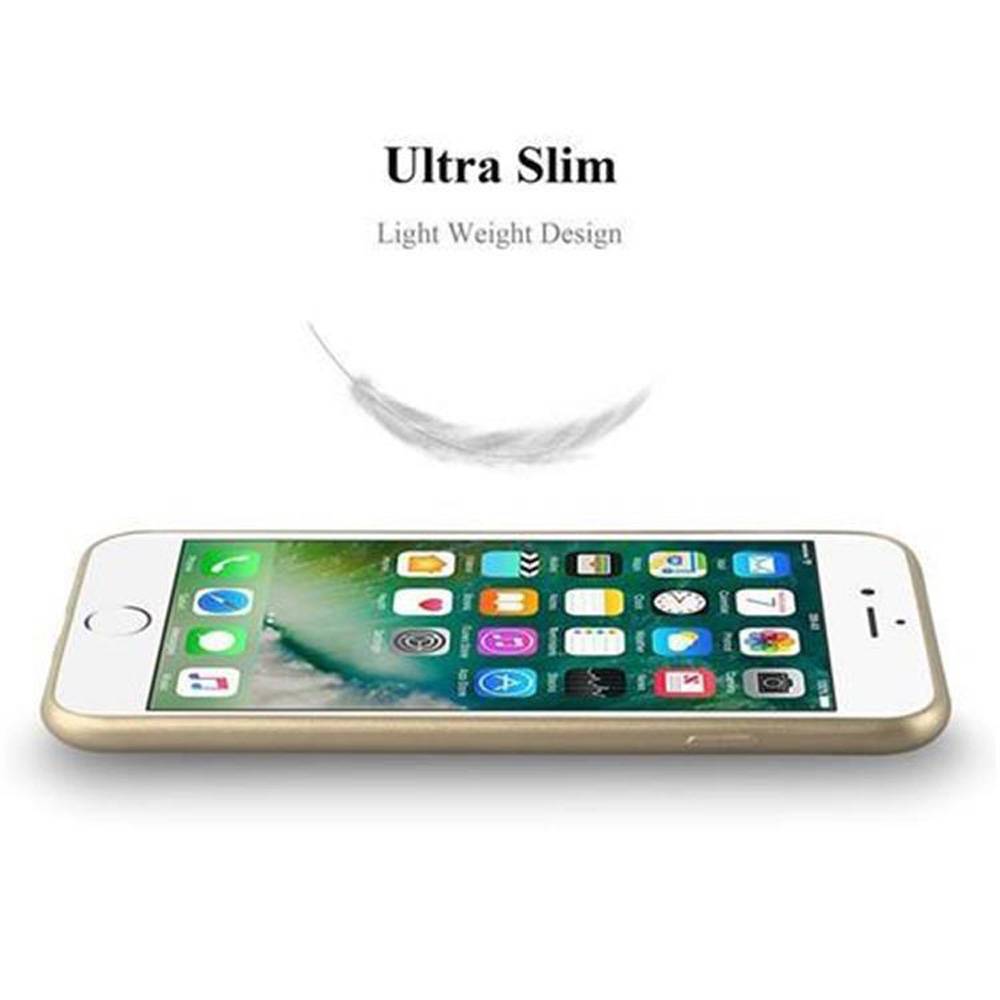Cadorabo Schutzhülle für Apple iPhone 7 PLUS / 7S PLUS / 8 PLUS Hülle in Gold Handyhülle TPU Silikon Etui Cover Case