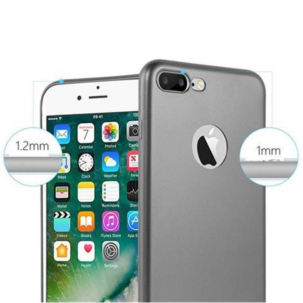 Cadorabo Schutzhülle für Apple iPhone 7 PLUS / 7S PLUS / 8 PLUS Hülle in Grau Handyhülle TPU Silikon Etui Cover Case