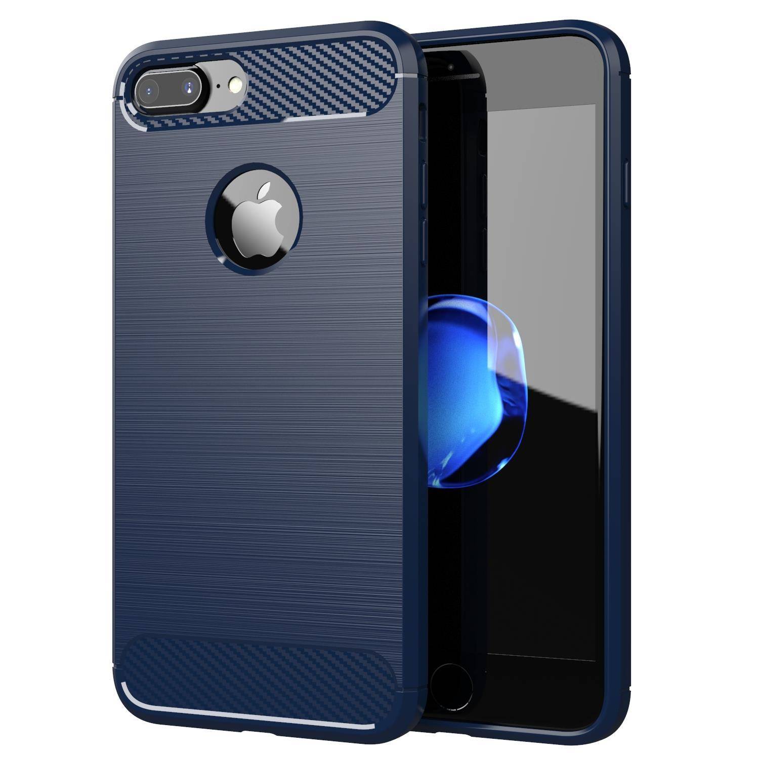 Cadorabo Hülle für Apple iPhone 7 PLUS / 7S PLUS in Blau Schutzhülle TPU Case Cover Etui Handyhülle