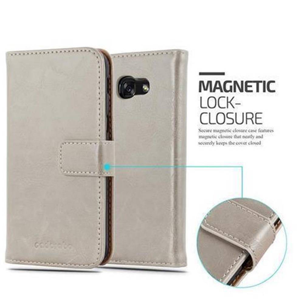 Cadorabo Hülle für Samsung Galaxy A3 2017 Schutzhülle in Braun Handyhülle Book Tasche Case Etui Luxury
