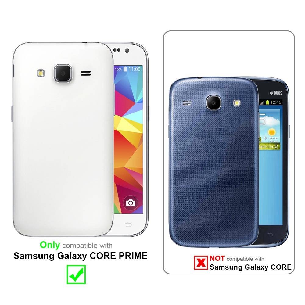 Cadorabo Panzer Folie für Samsung Galaxy CORE PRIME Schutzfolie in Transparent Gehärtetes Tempered Display-Schutzglas
