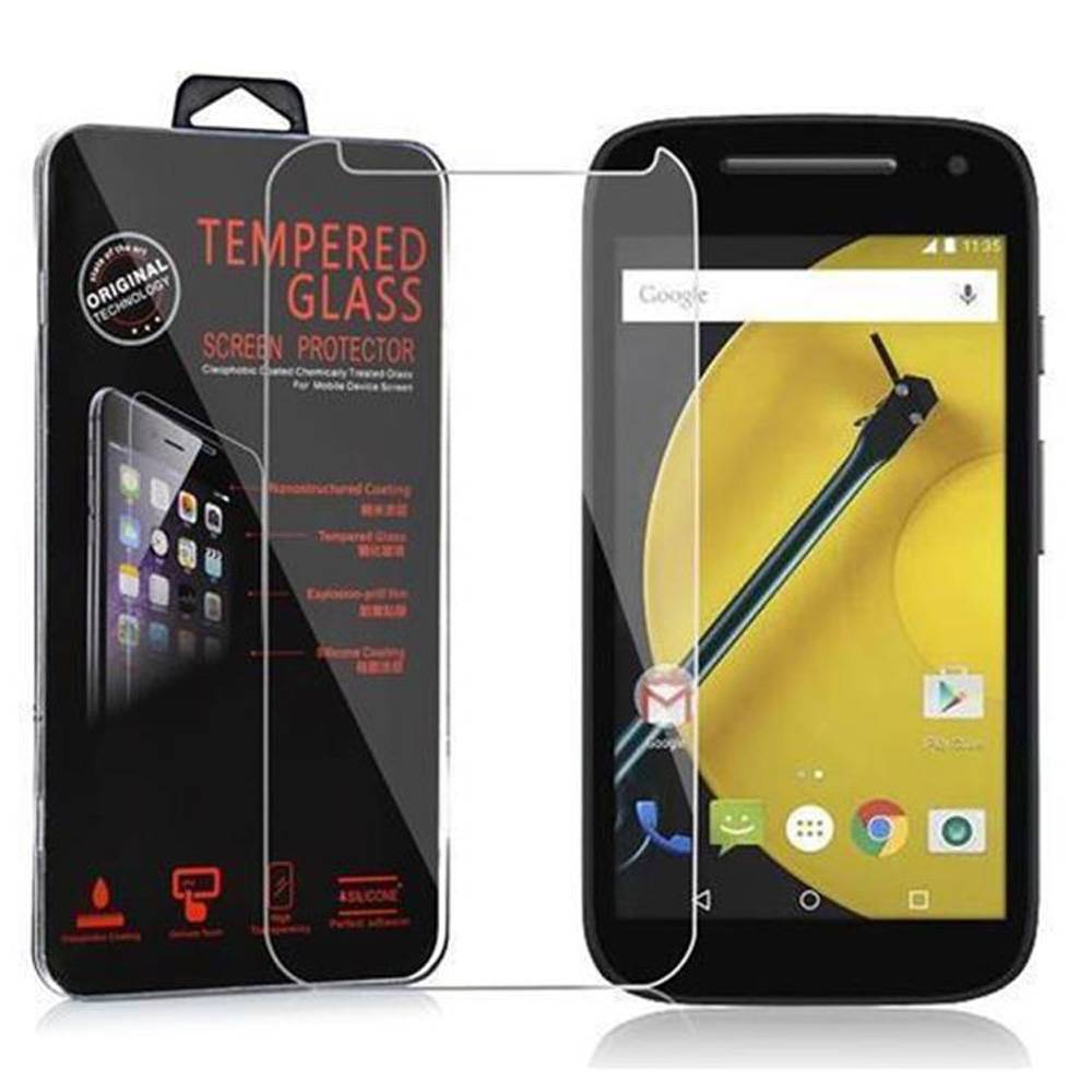 Cadorabo Panzer Folie für Motorola MOTO E2 (2.Gen.) Schutzfolie in Transparent Gehärtetes Tempered Display-Schutzglas