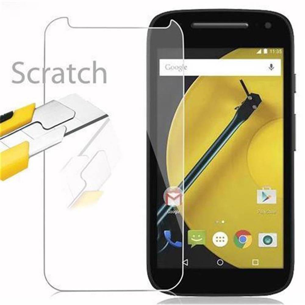 Cadorabo Panzer Folie für Motorola MOTO E2 (2.Gen.) Schutzfolie in Transparent Gehärtetes Tempered Display-Schutzglas
