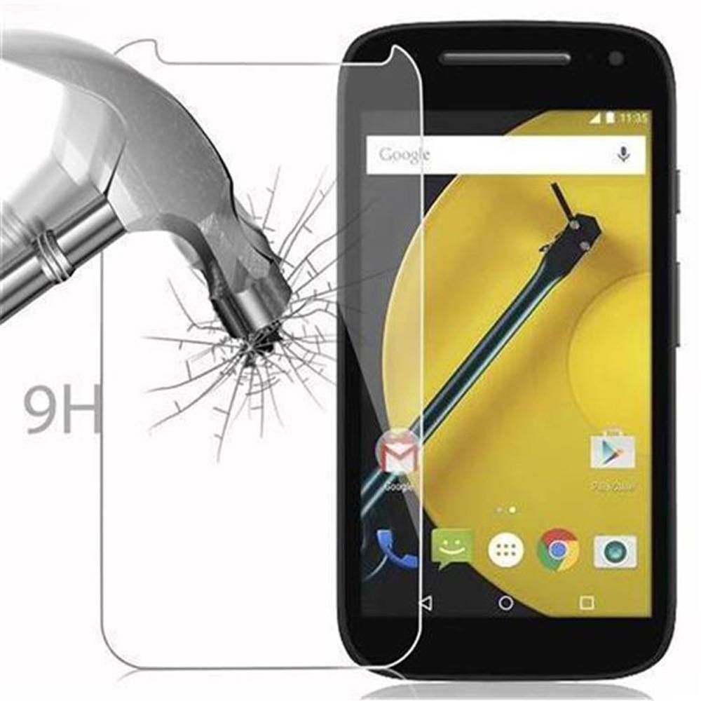 Cadorabo Panzer Folie für Motorola MOTO E2 (2.Gen.) Schutzfolie in Transparent Gehärtetes Tempered Display-Schutzglas