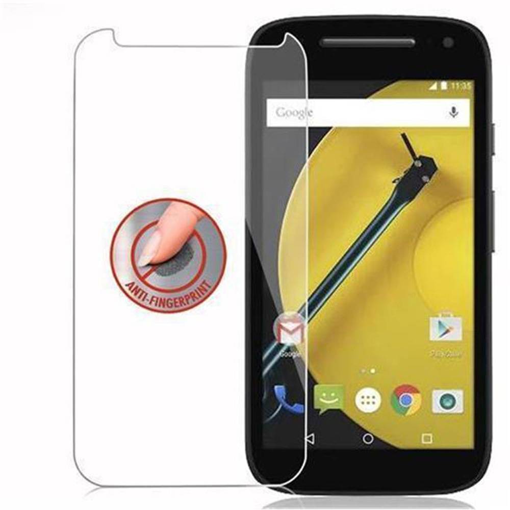 Cadorabo Panzer Folie für Motorola MOTO E2 (2.Gen.) Schutzfolie in Transparent Gehärtetes Tempered Display-Schutzglas