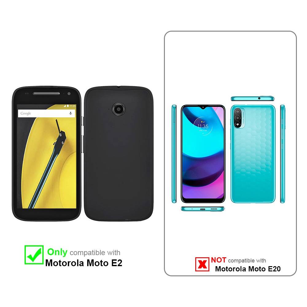 Cadorabo Panzer Folie für Motorola MOTO E2 (2.Gen.) Schutzfolie in Transparent Gehärtetes Tempered Display-Schutzglas