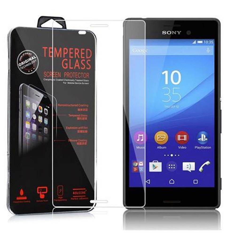 Cadorabo Panzer Folie für Sony Xperia M4 / M4 AQUA Schutzfolie in Transparent Gehärtetes Tempered Display-Schutzglas