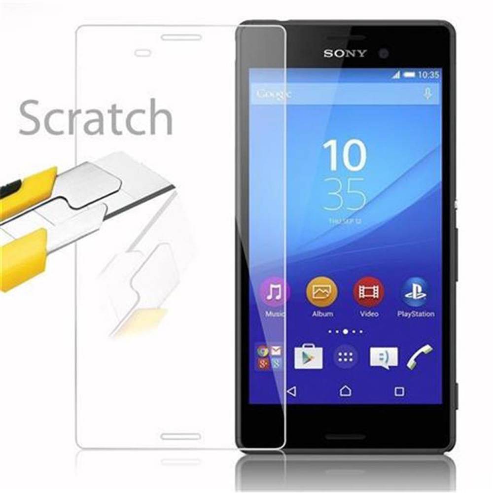 Cadorabo Panzer Folie für Sony Xperia M4 / M4 AQUA Schutzfolie in Transparent Gehärtetes Tempered Display-Schutzglas