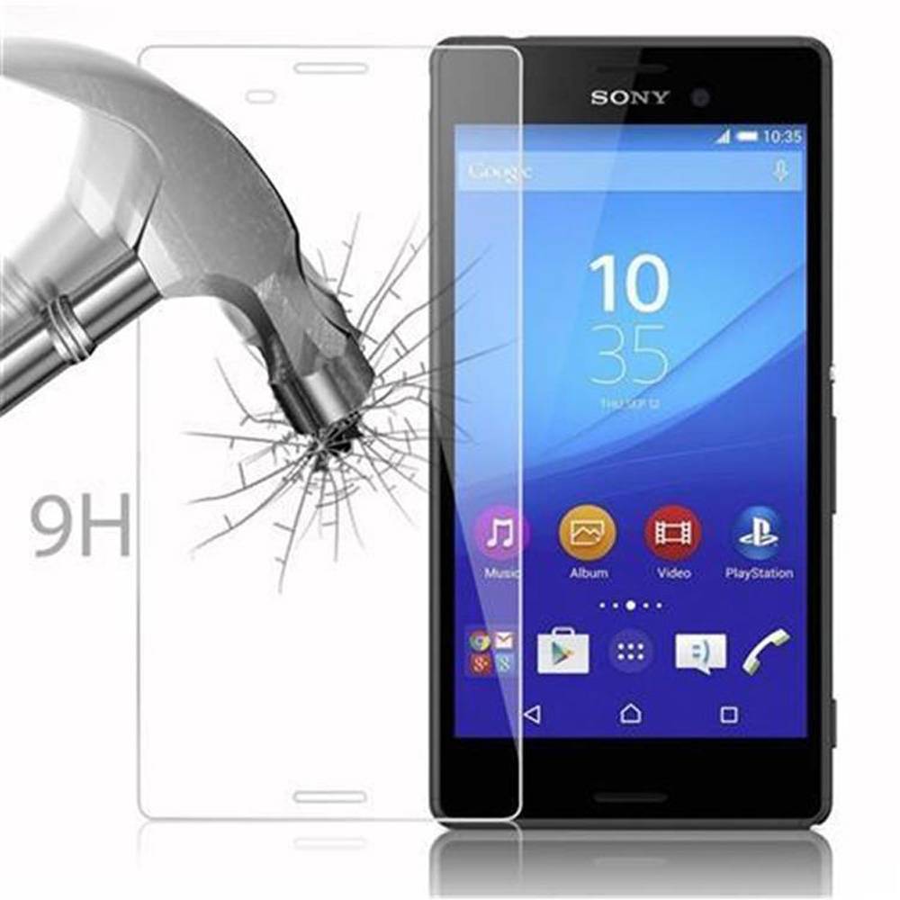 Cadorabo Panzer Folie für Sony Xperia M4 / M4 AQUA Schutzfolie in Transparent Gehärtetes Tempered Display-Schutzglas