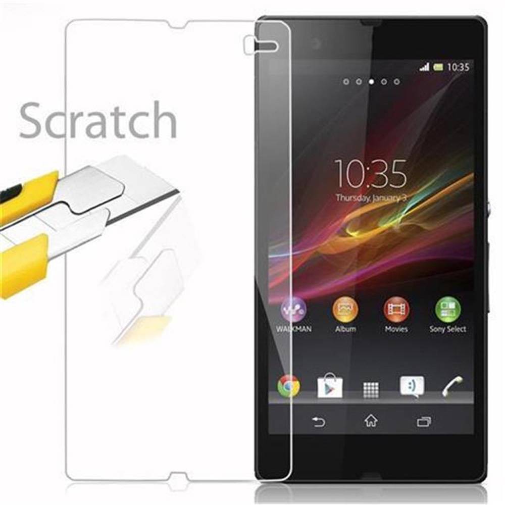 Cadorabo Panzer Folie für Sony Xperia Z (1.Gen. L36h) Schutzfolie in Transparent Gehärtetes Tempered Display-Schutzglas