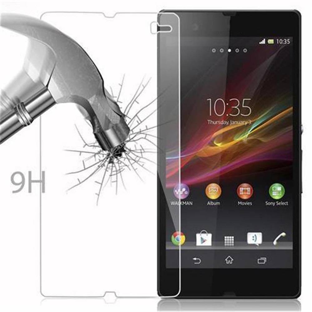 Cadorabo Panzer Folie für Sony Xperia Z (1.Gen. L36h) Schutzfolie in Transparent Gehärtetes Tempered Display-Schutzglas