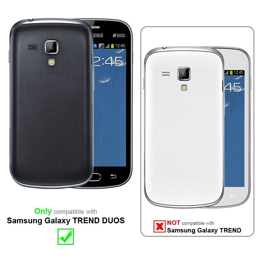 Cadorabo Panzer Folie für Samsung Galaxy TREND DUOS Schutzfolie in Transparent Gehärtetes Tempered Display-Schutzglas