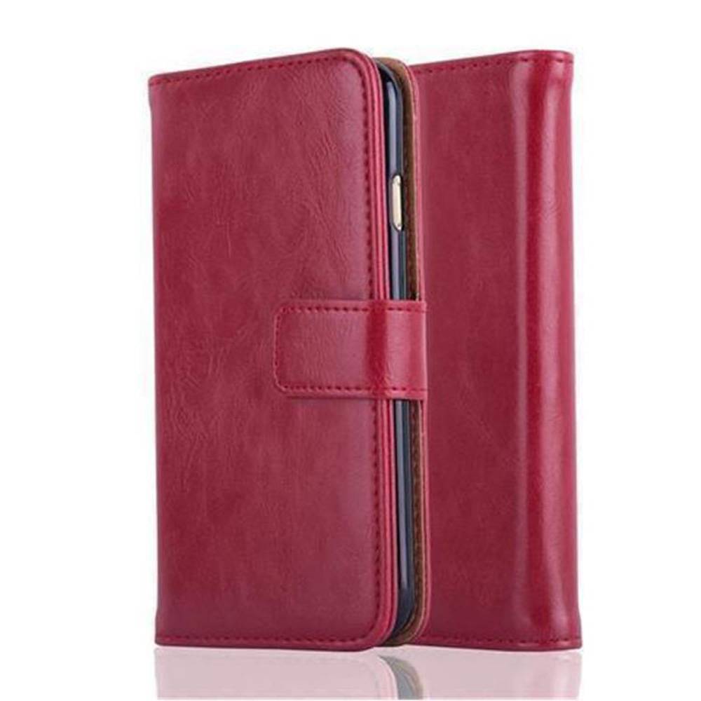 Cadorabo Hülle für Apple iPhone 6 / 6S Schutzhülle in Rot Handyhülle Book Tasche Case Etui Luxury
