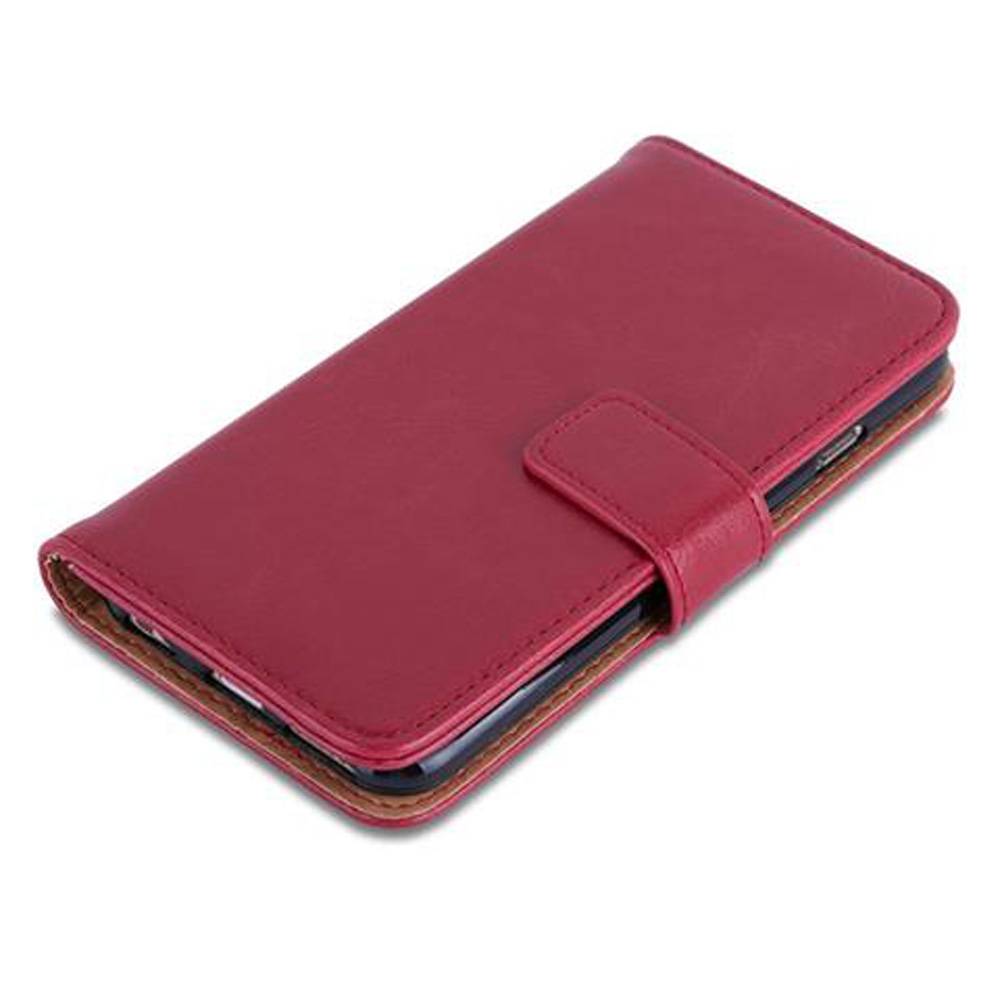 Cadorabo Hülle für Apple iPhone 6 / 6S Schutzhülle in Rot Handyhülle Book Tasche Case Etui Luxury