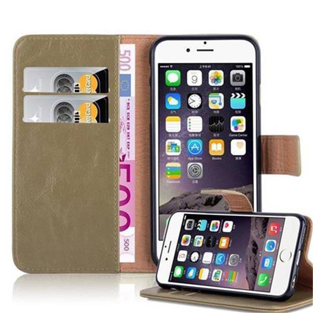 Cadorabo Hülle für Apple iPhone 6 / 6S Schutzhülle in Braun Handyhülle Book Tasche Case Etui Luxury