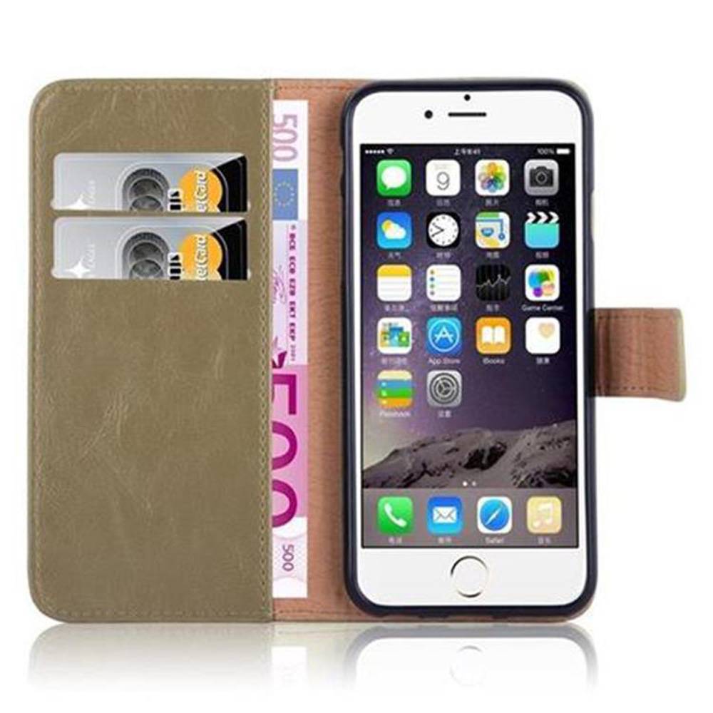 Cadorabo Hülle für Apple iPhone 6 / 6S Schutzhülle in Braun Handyhülle Book Tasche Case Etui Luxury