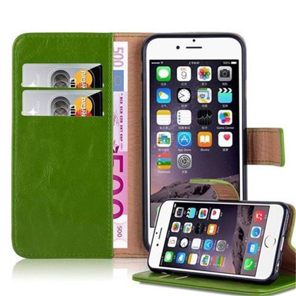Cadorabo Hülle für Apple iPhone 6 / 6S Schutzhülle in Grün Handyhülle Book Tasche Case Etui Luxury