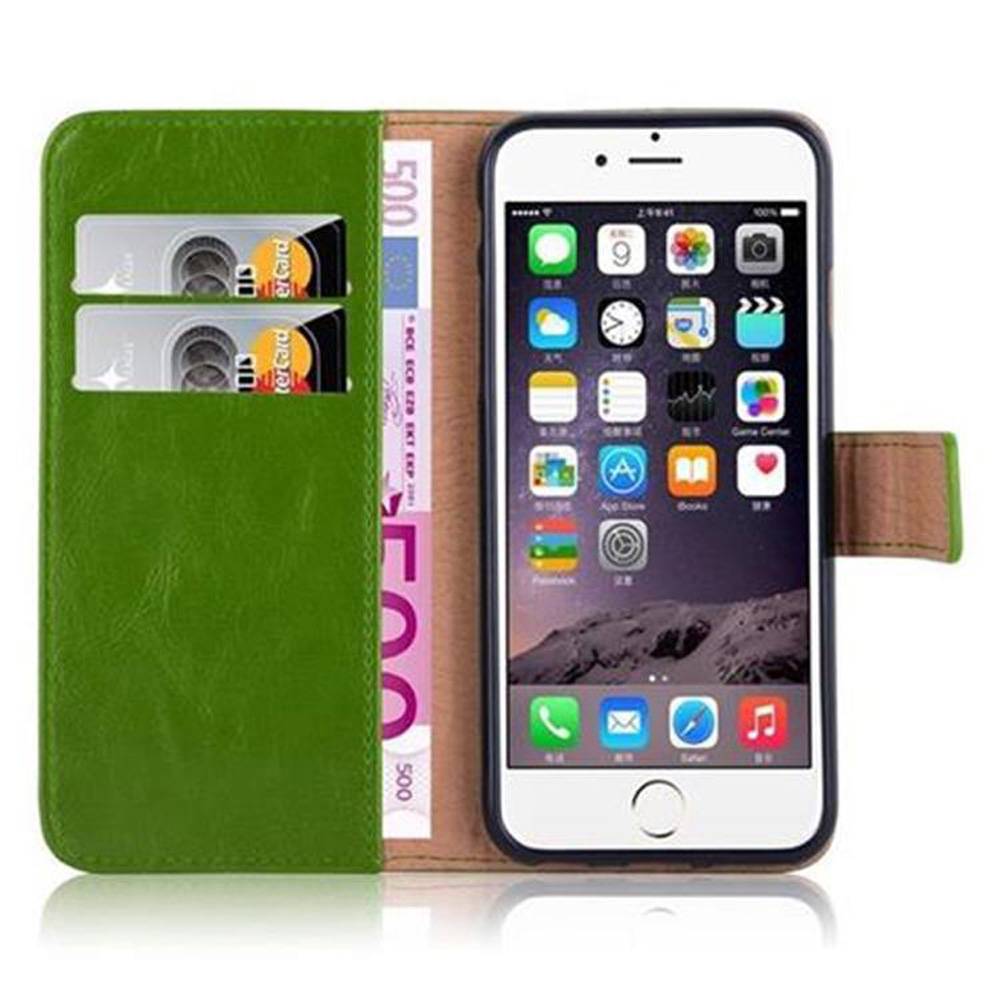 Cadorabo Hülle für Apple iPhone 6 / 6S Schutzhülle in Grün Handyhülle Book Tasche Case Etui Luxury