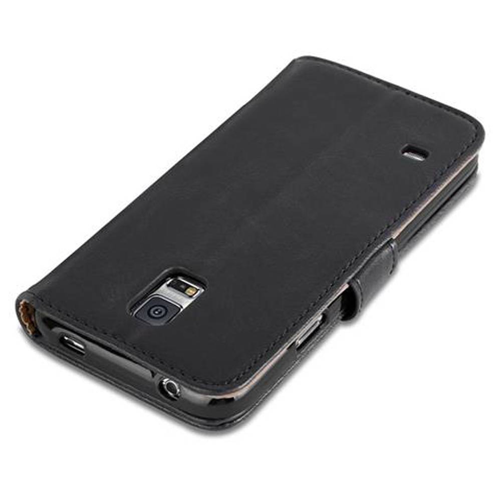 Cadorabo Hülle für Samsung Galaxy S5 / S5 NEO Schutzhülle in Schwarz Handyhülle Book Tasche Case Etui Luxury