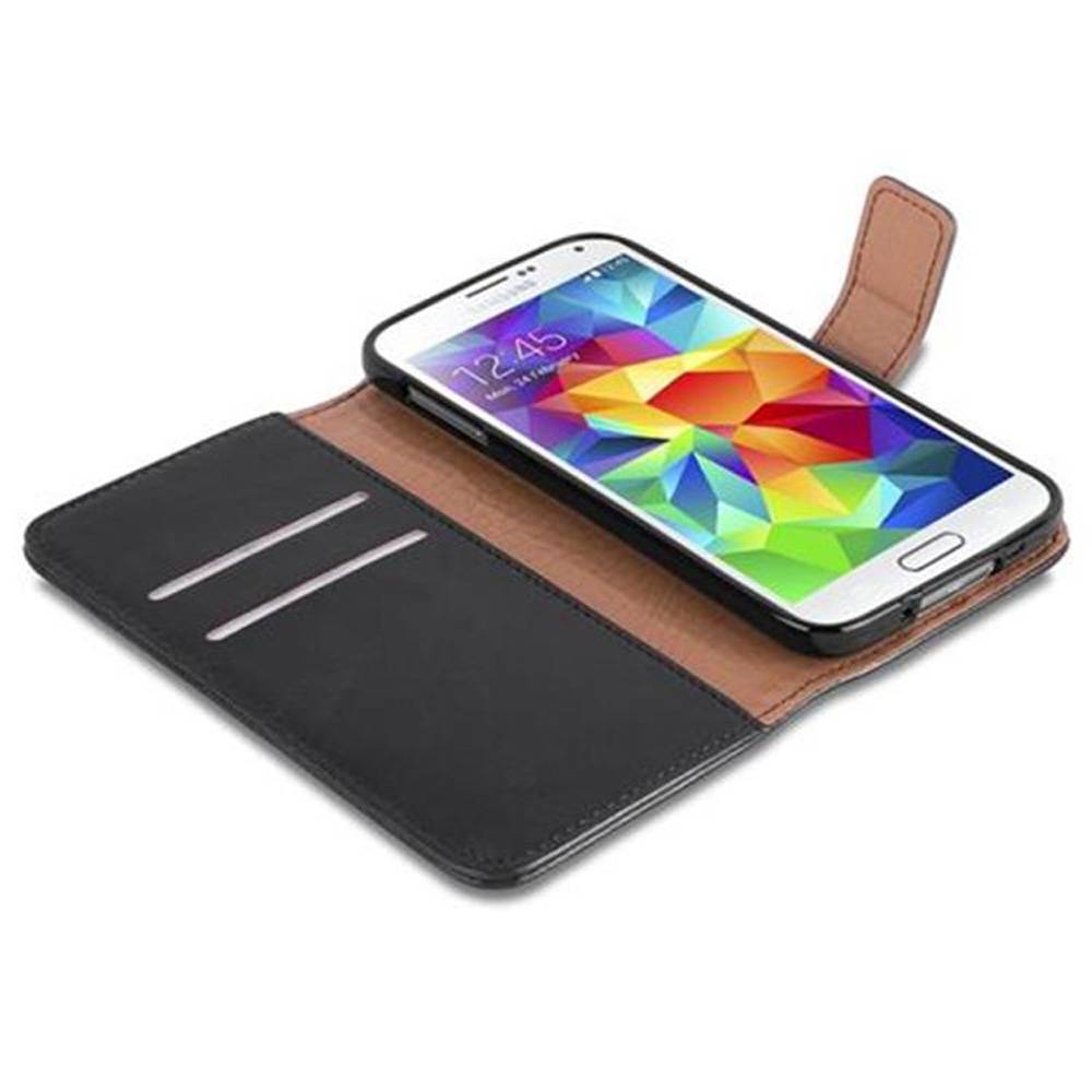 Cadorabo Hülle für Samsung Galaxy S5 / S5 NEO Schutzhülle in Schwarz Handyhülle Book Tasche Case Etui Luxury