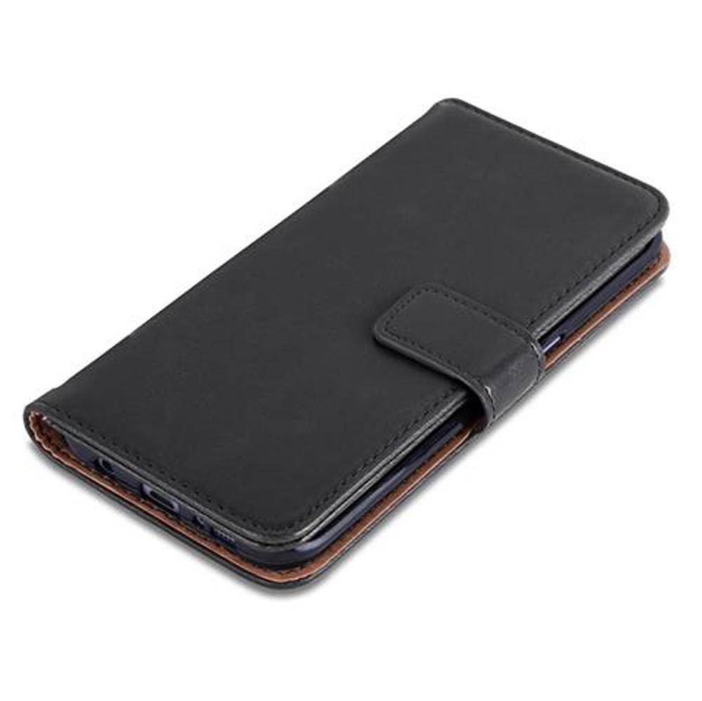 Cadorabo Hülle für Samsung Galaxy S7 EDGE Schutzhülle in Schwarz Handyhülle Book Tasche Case Etui Luxury