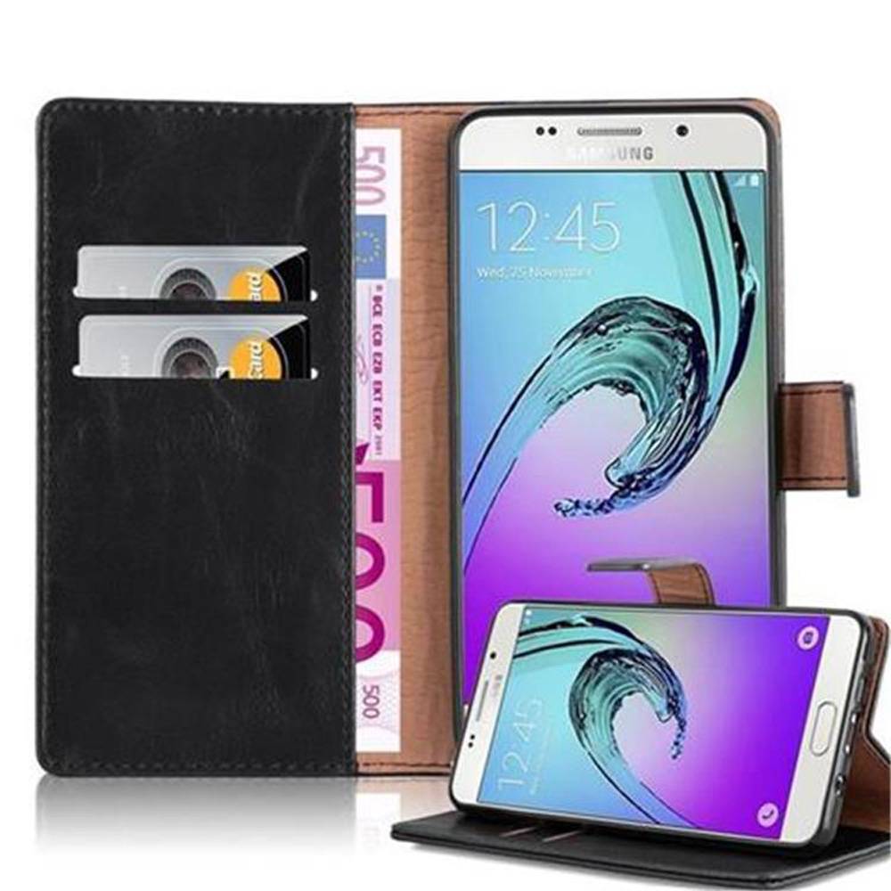 Cadorabo Hülle für Samsung Galaxy A5 2016 Schutzhülle in Schwarz Handyhülle Book Tasche Case Etui Luxury