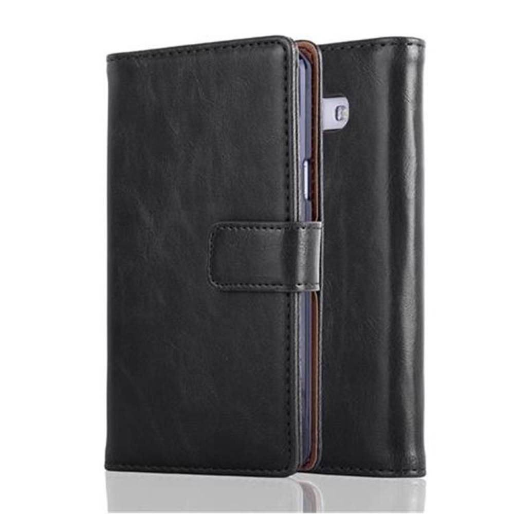 Cadorabo Hülle für Samsung Galaxy A5 2016 Schutzhülle in Schwarz Handyhülle Book Tasche Case Etui Luxury