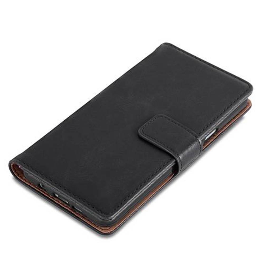 Cadorabo Hülle für Samsung Galaxy A5 2016 Schutzhülle in Schwarz Handyhülle Book Tasche Case Etui Luxury