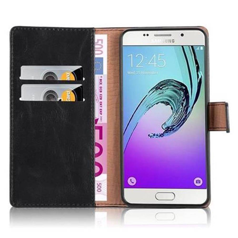 Cadorabo Hülle für Samsung Galaxy A5 2016 Schutzhülle in Schwarz Handyhülle Book Tasche Case Etui Luxury