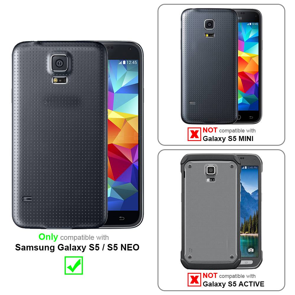 Cadorabo Hülle für Samsung Galaxy S5 / S5 NEO Schutzhülle in Braun Handyhülle Book Tasche Case Etui Luxury
