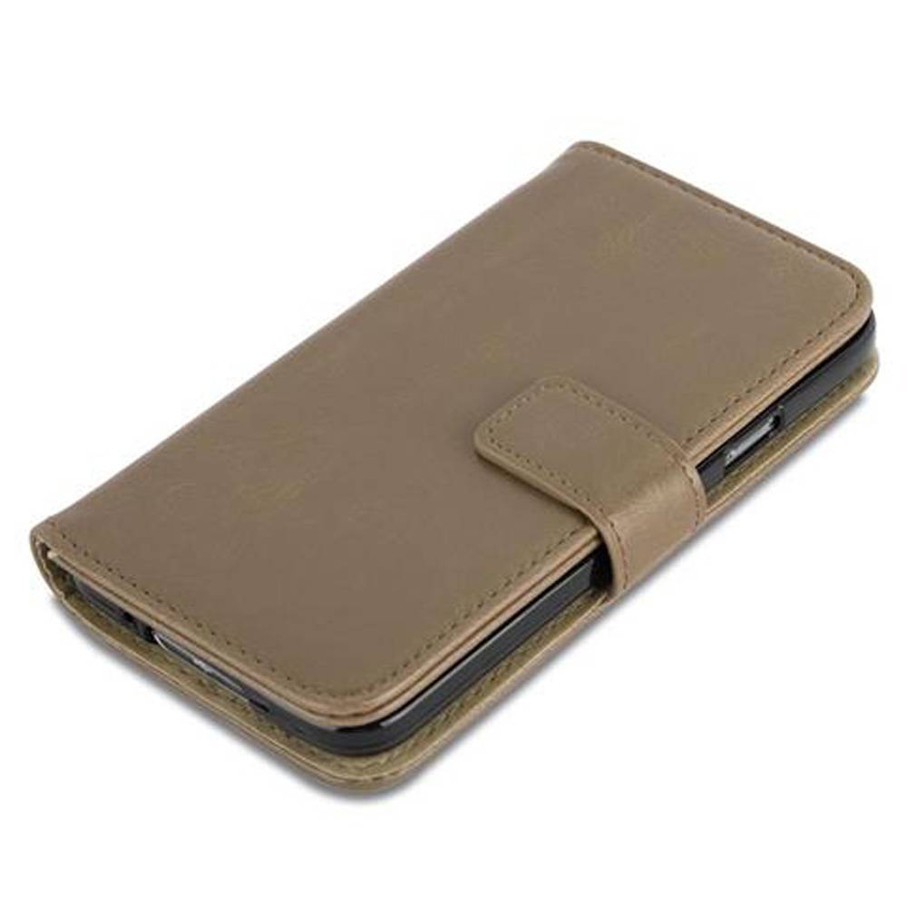 Cadorabo Hülle für Samsung Galaxy S5 / S5 NEO Schutzhülle in Braun Handyhülle Book Tasche Case Etui Luxury