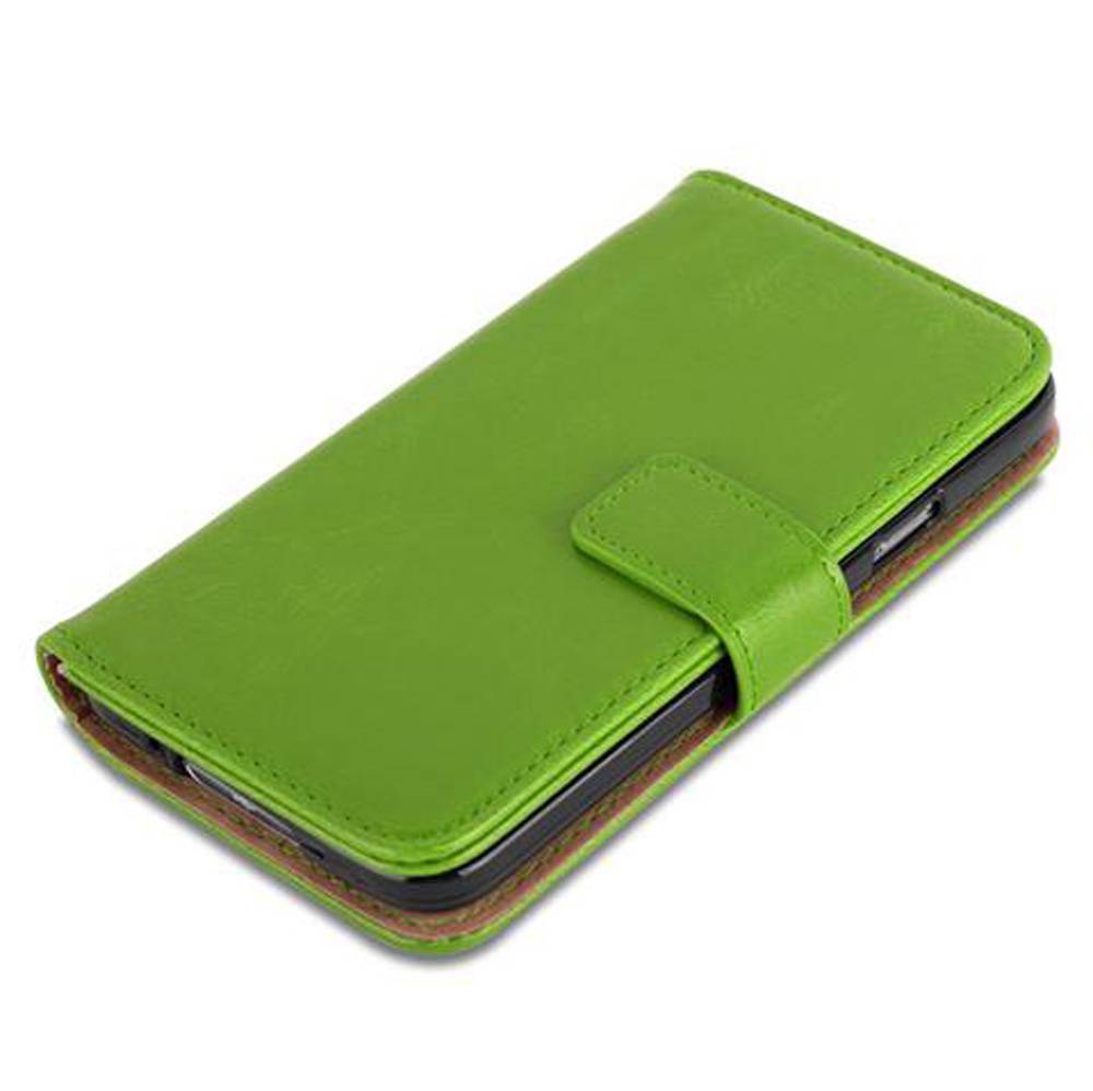 Cadorabo Hülle für Samsung Galaxy S5 / S5 NEO Schutzhülle in Grün Handyhülle Book Tasche Case Etui Luxury