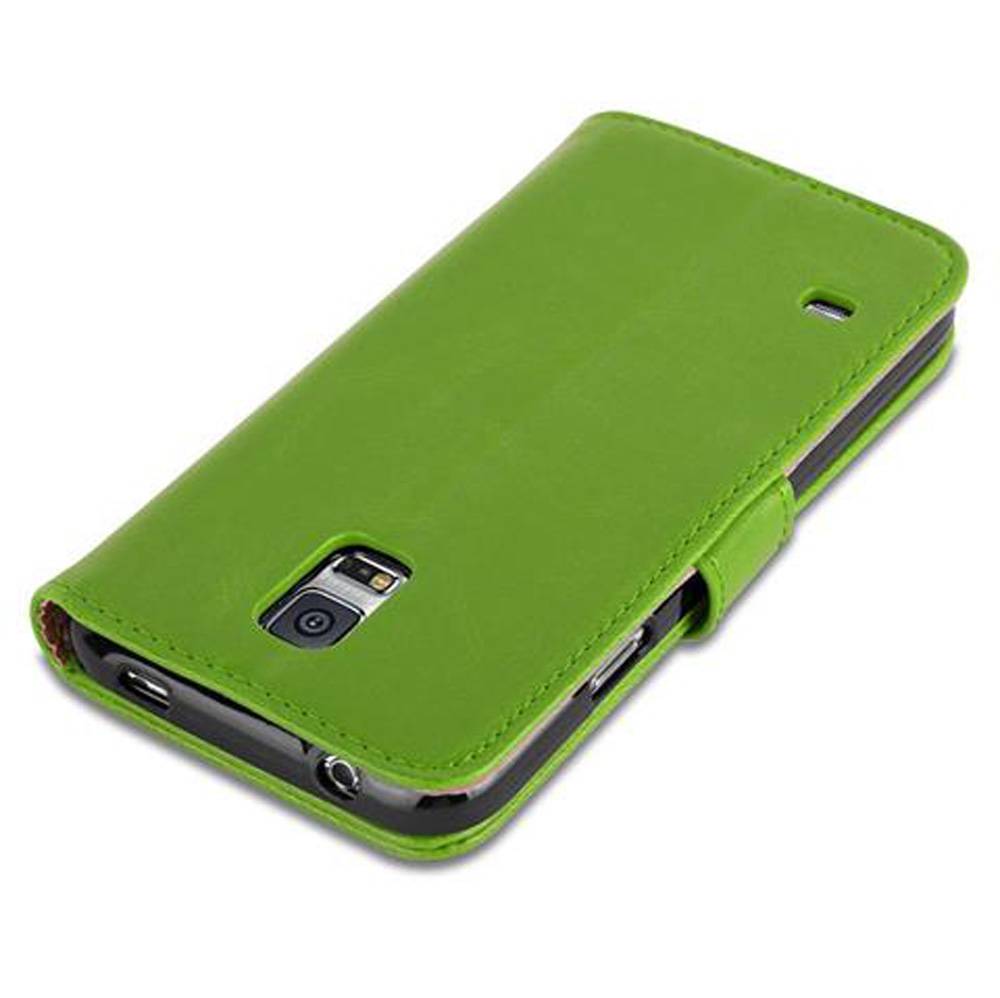 Cadorabo Hülle für Samsung Galaxy S5 / S5 NEO Schutzhülle in Grün Handyhülle Book Tasche Case Etui Luxury